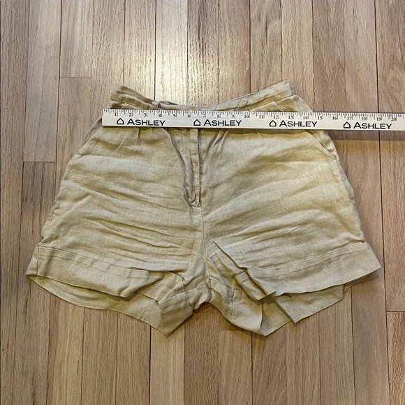 Faithfull the Brand Light Tan Linen Shorts size US 2 - Picture 6 of 7